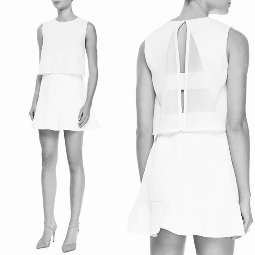 O'2nd Layered Mesh Jacquard Open Back Mini Star Dr - image 7